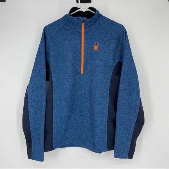 Spyder Outbound  1/2 Zip Activewear Core Sweater Sweatshirt Outdoor Blue - Picture 1 of 4
